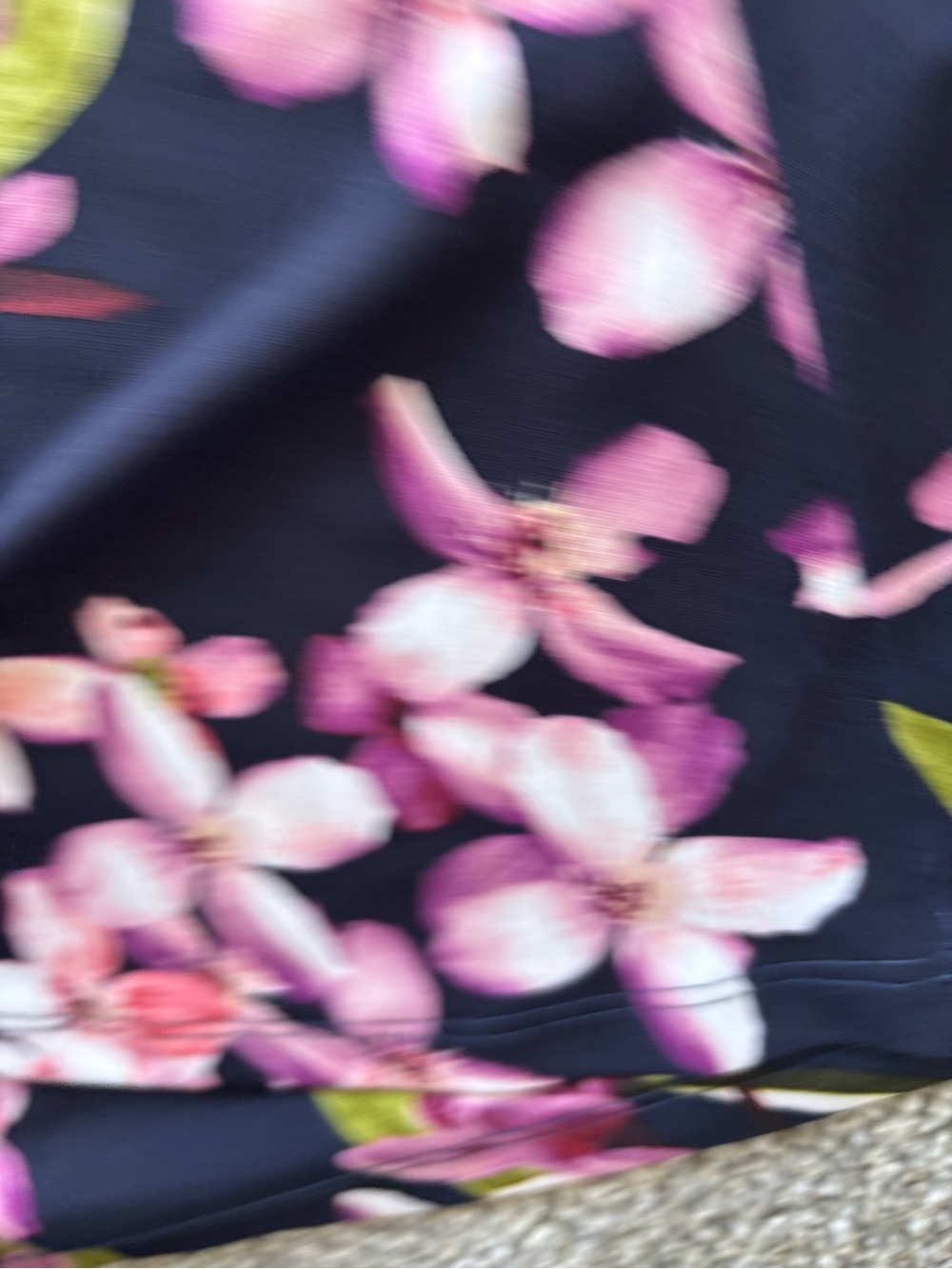 connected apparel Navy Floral Twist-Front Midi Dress - Picture 3 of 4